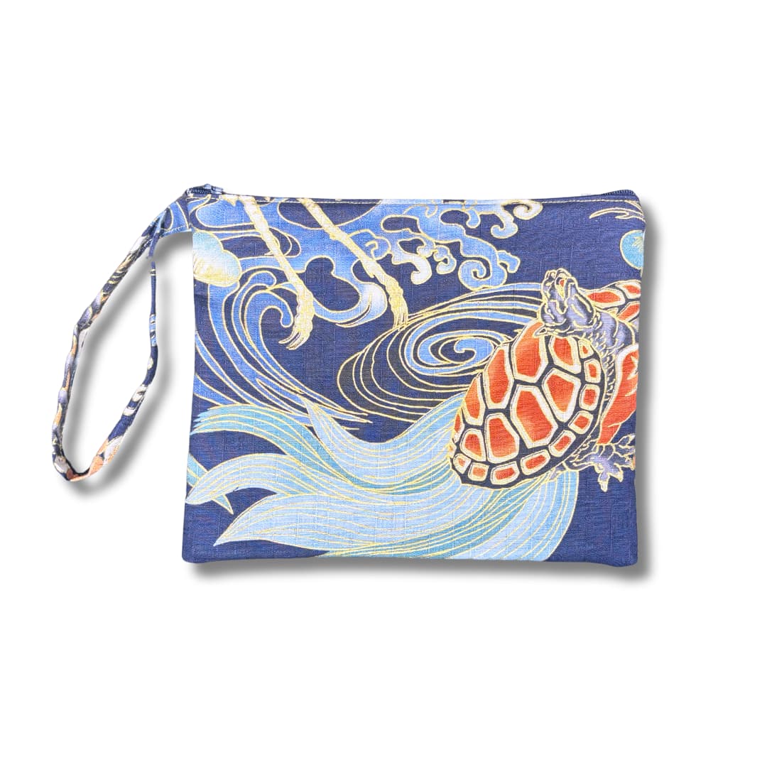 Pochette en tissu japonais - bleu