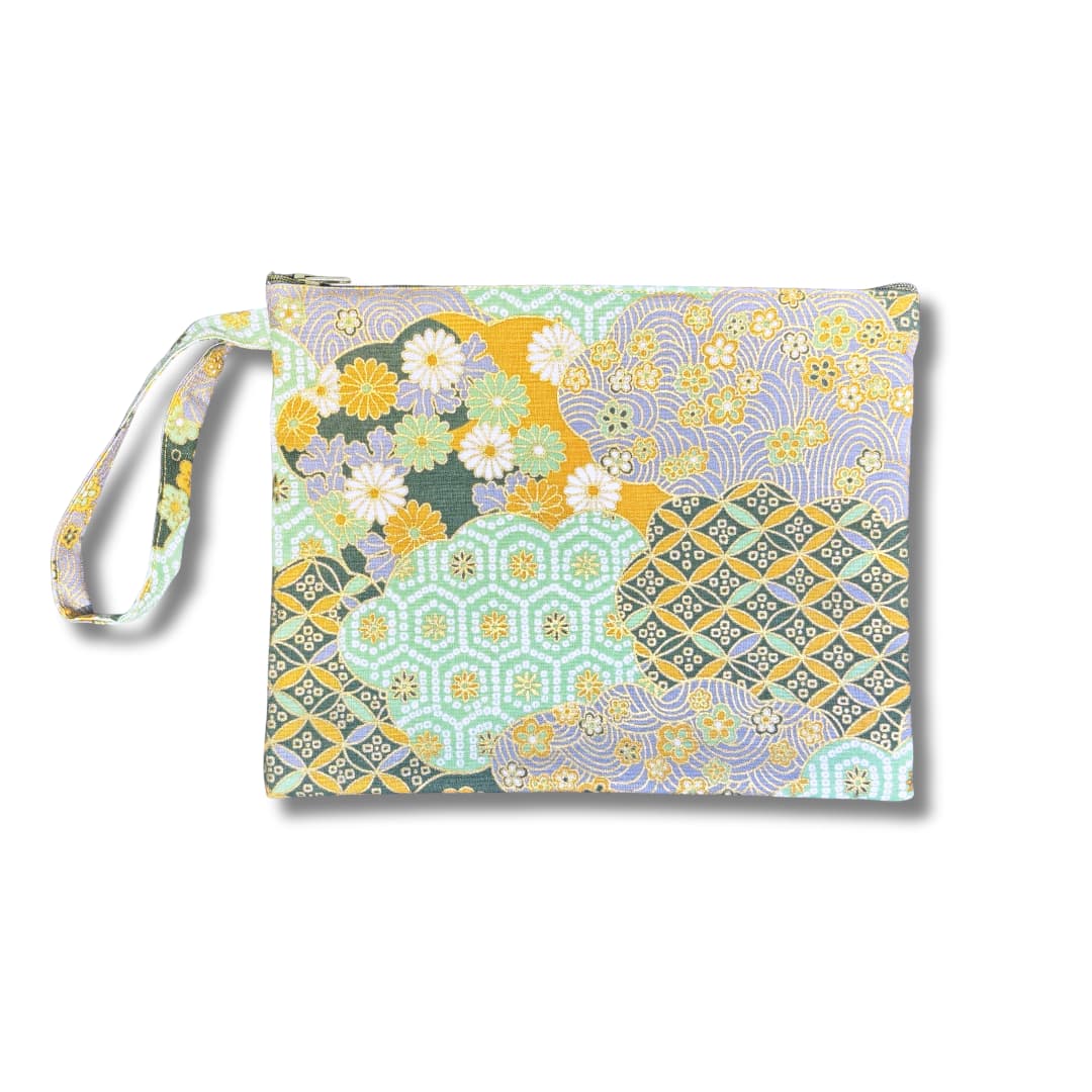 Pochette en tissu japonais - vert