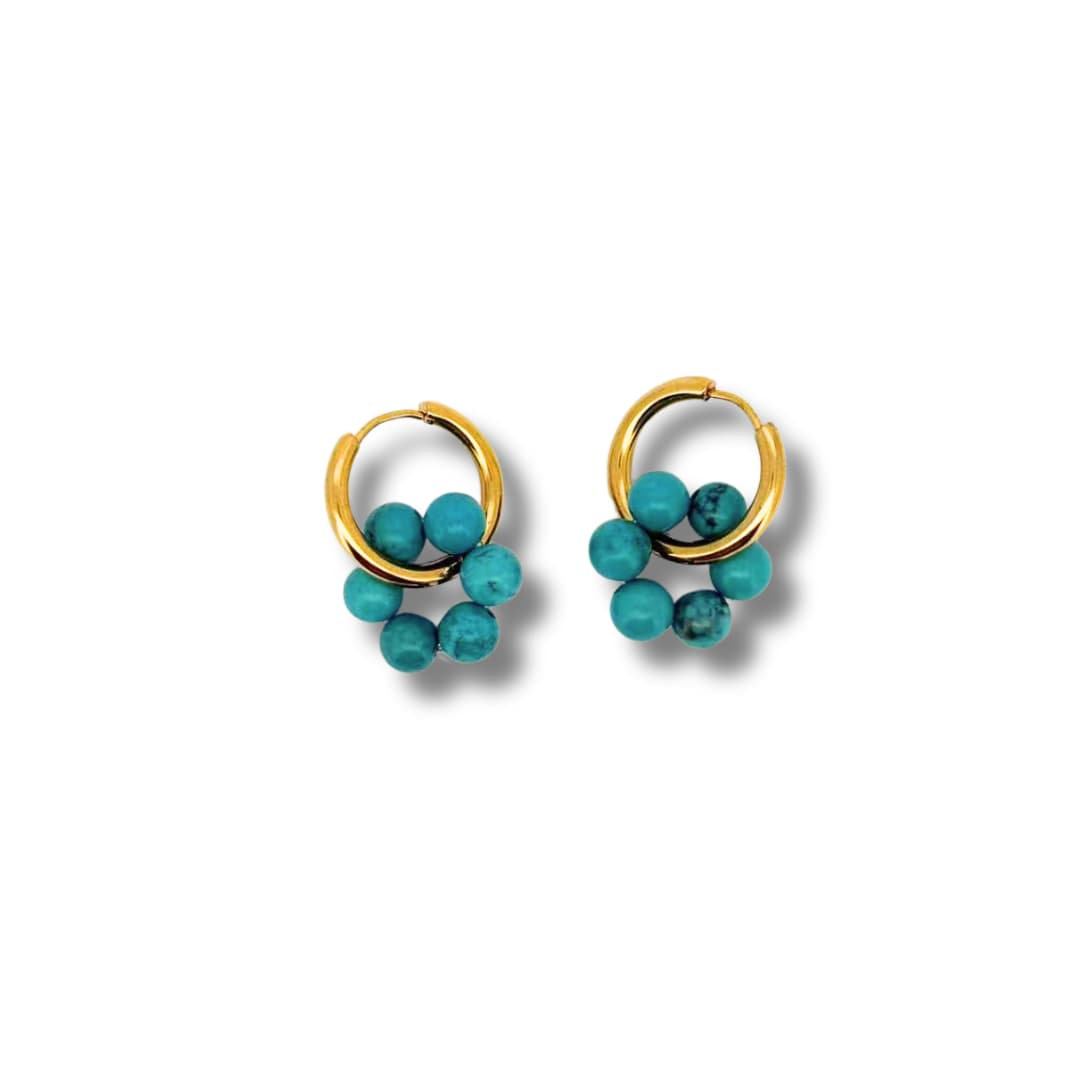 Boucles d'oreilles Mimosa - Turquoise de Chine
