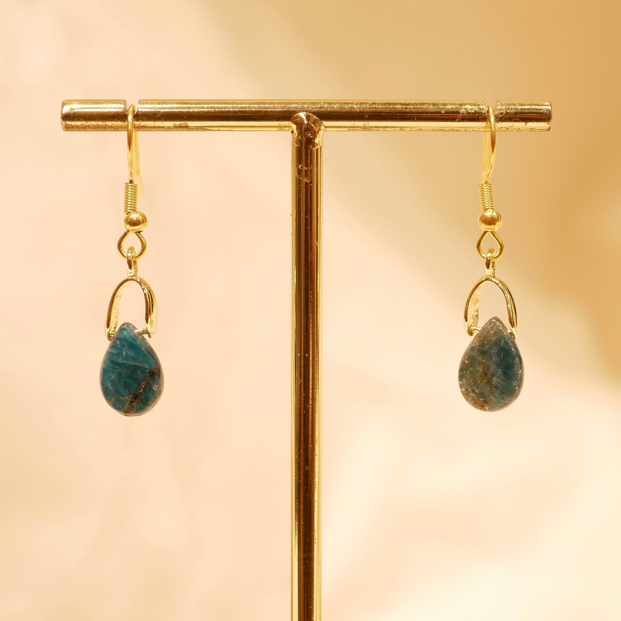 Boucles d'oreilles Marguerite - Apatite Bleu
