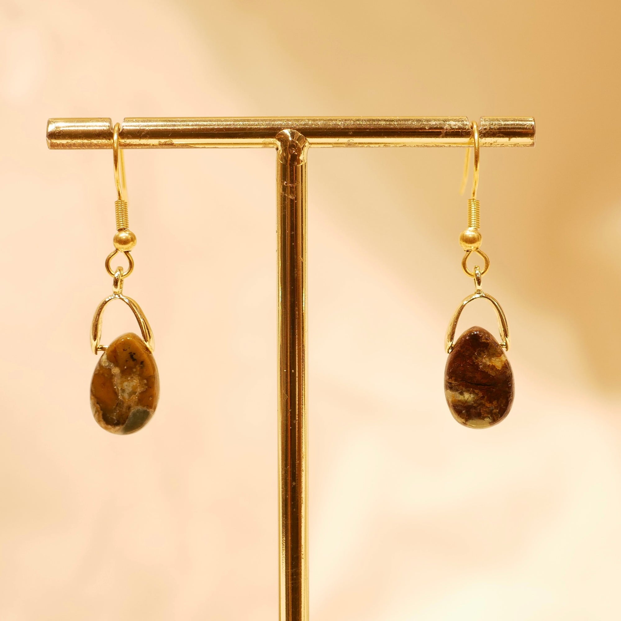 Boucles d'oreilles Marguerite - Opale verte