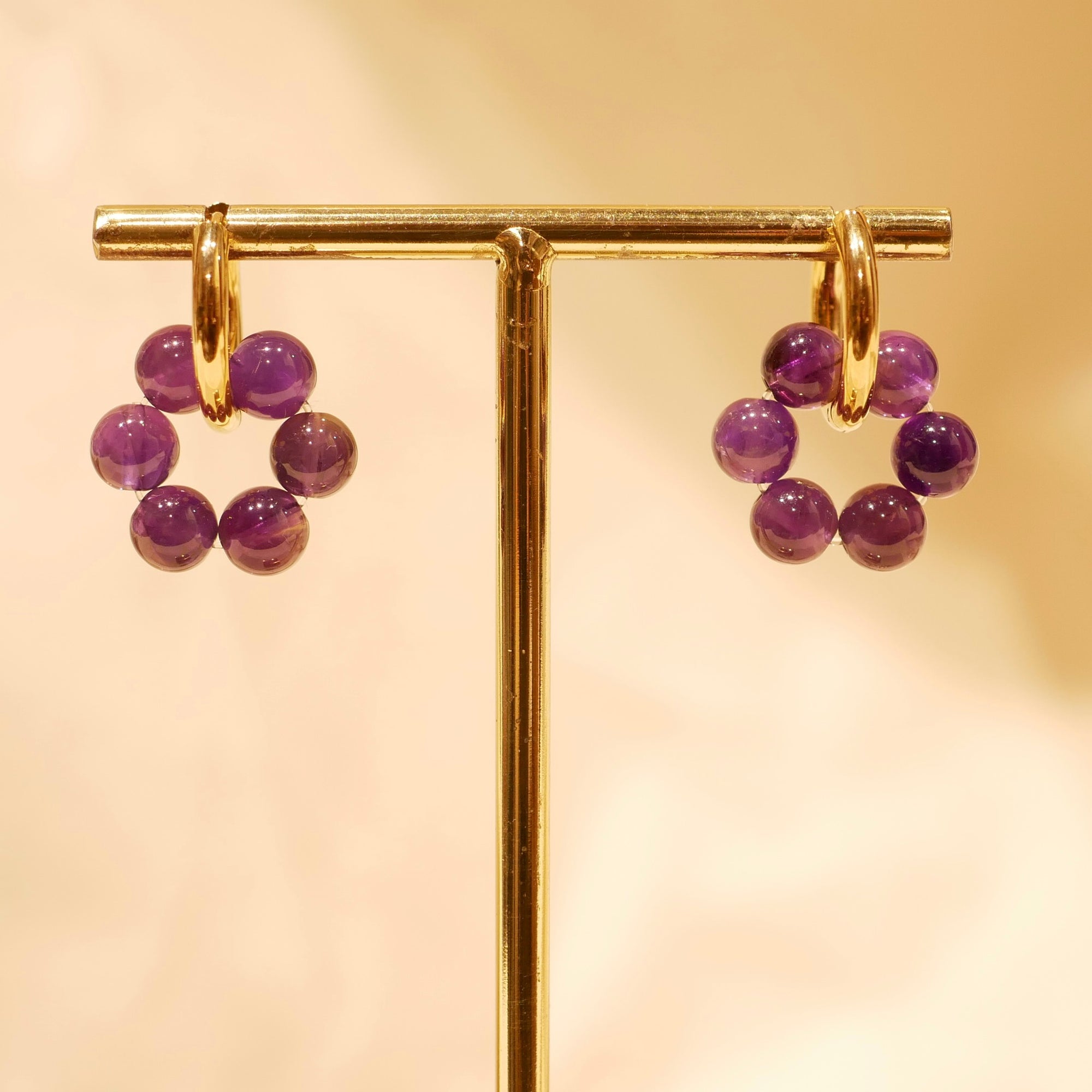 Boucles d'oreilles Mimosa - Améthyste