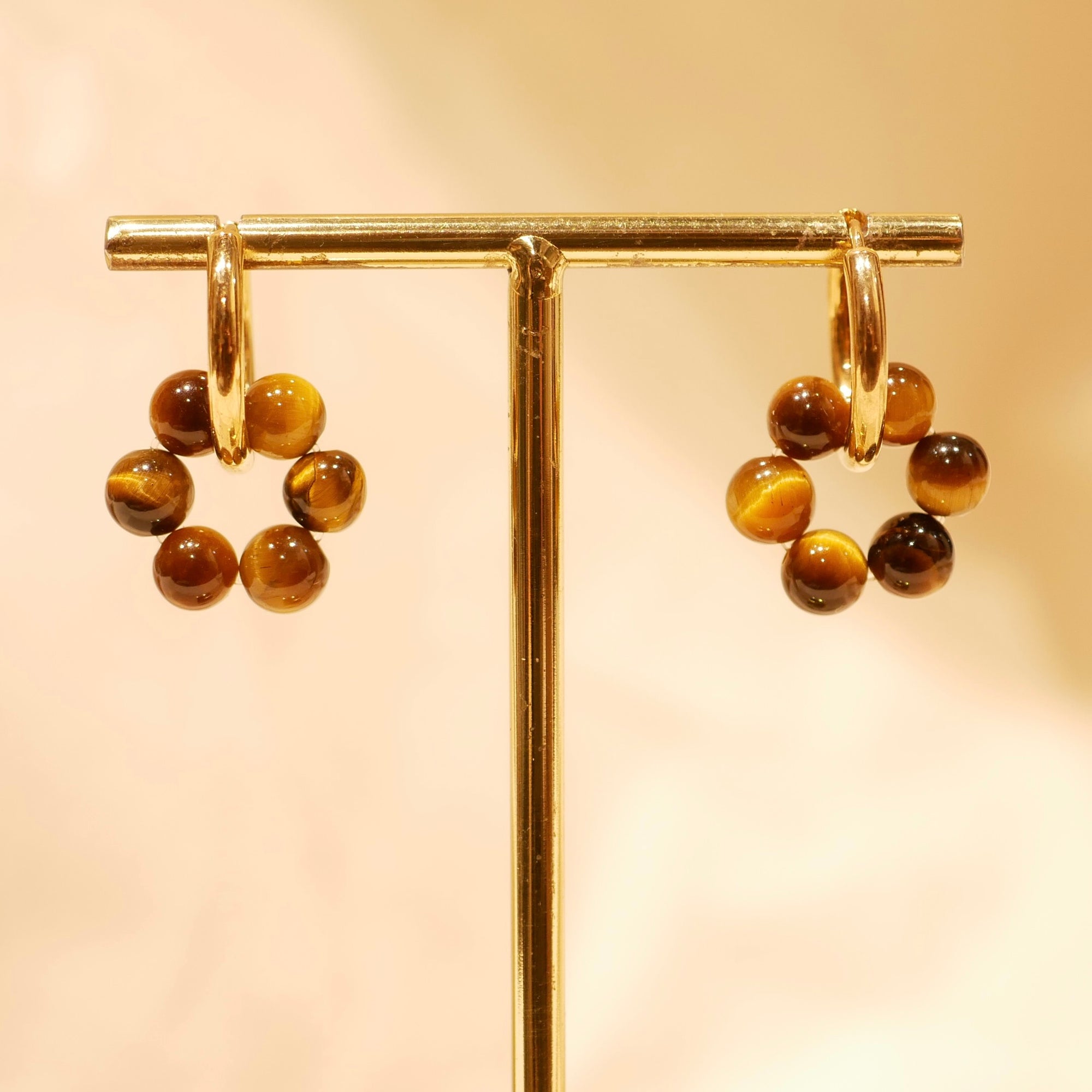 Boucles d'oreilles Mimosa - Œil de tigre