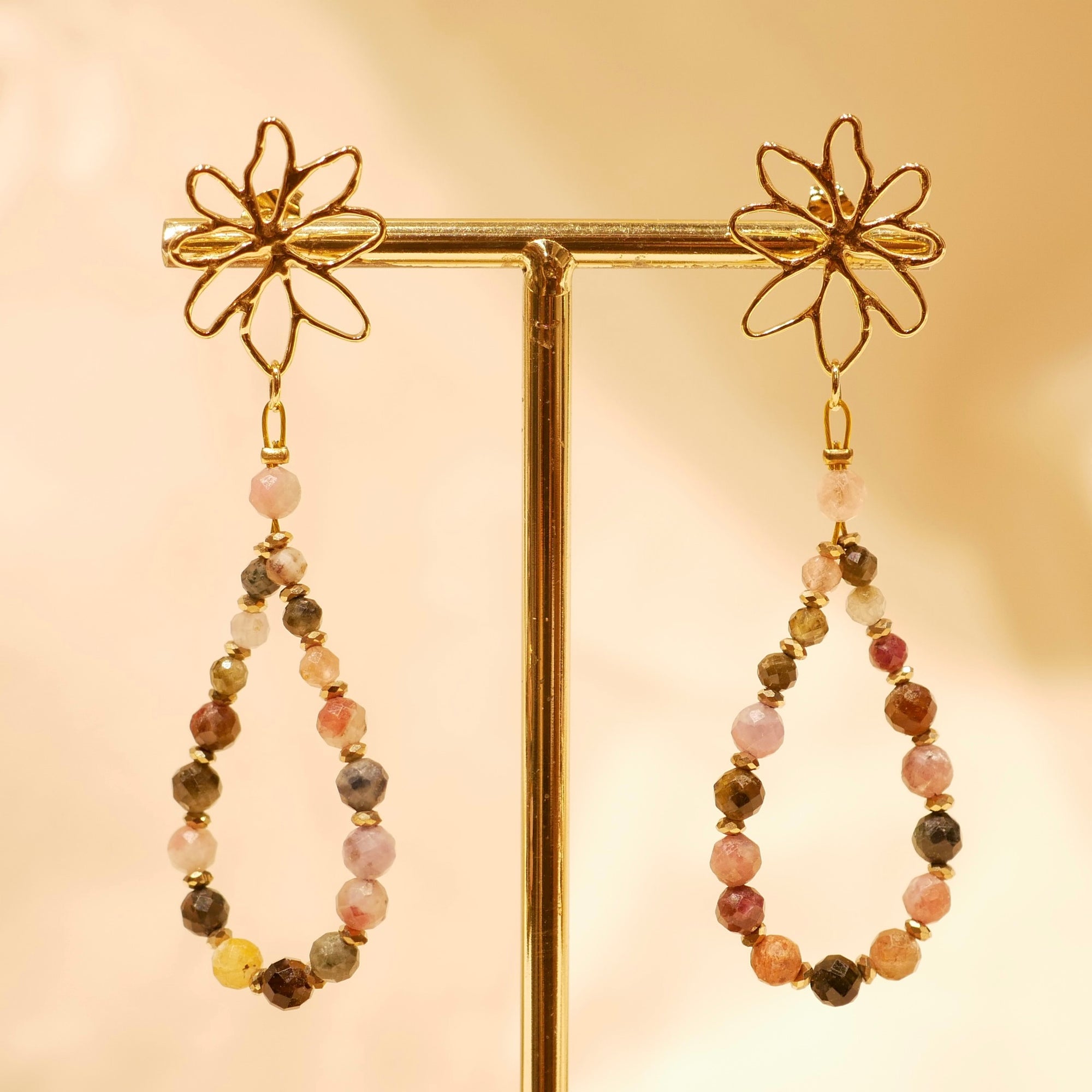 Boucles d'oreilles Lisa - Tourmaline multi