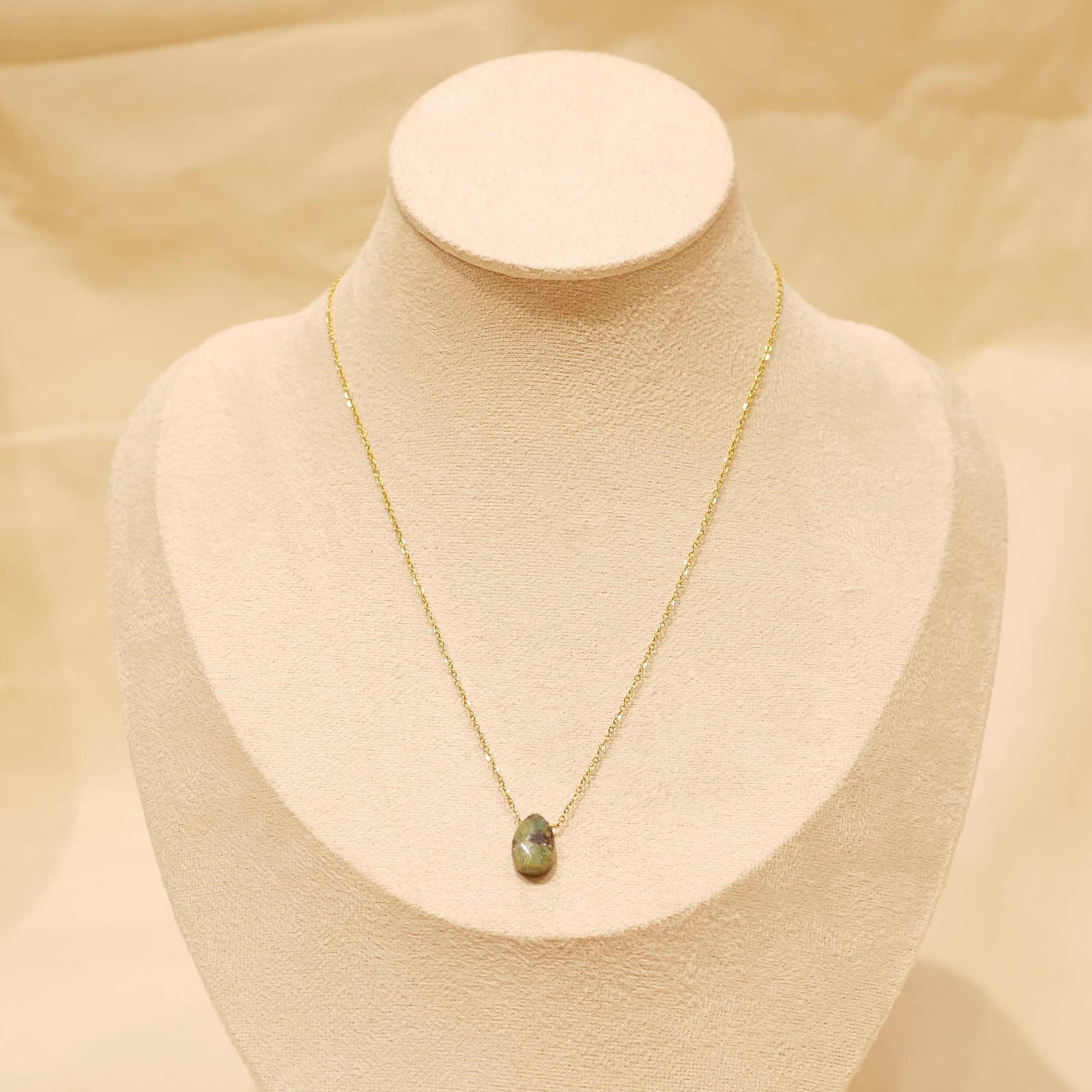 Collier Clématite - Opale verte