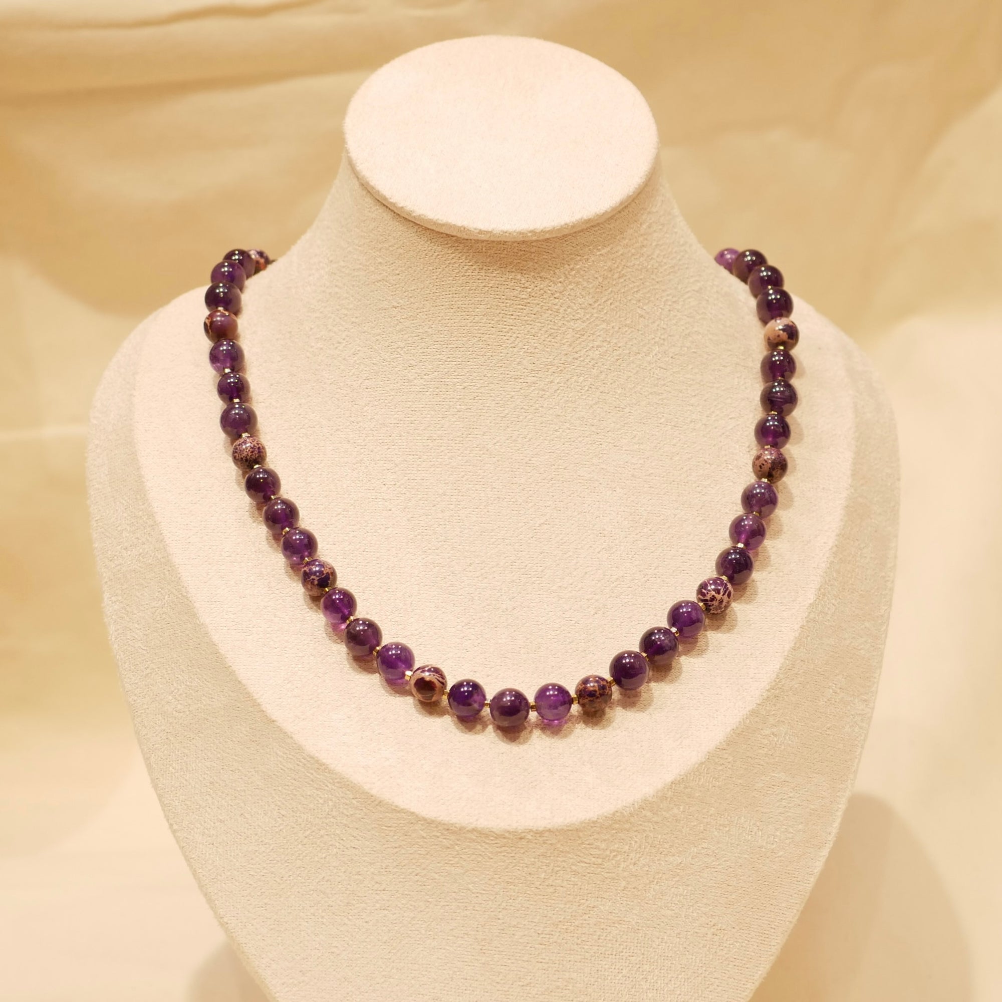 Collier Moon - Améthyste & Jaspe impériale