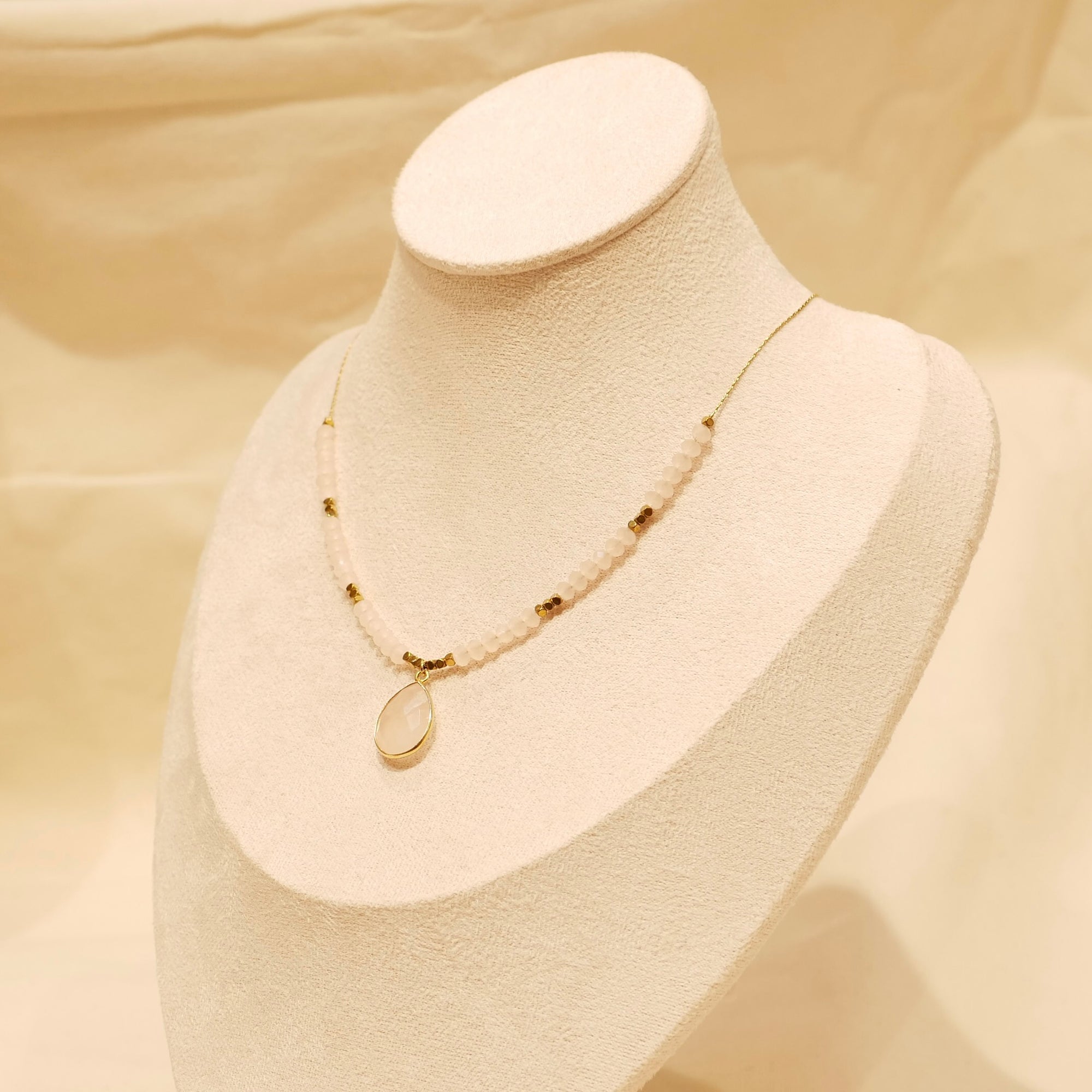 Collier Ella - Quartz rose