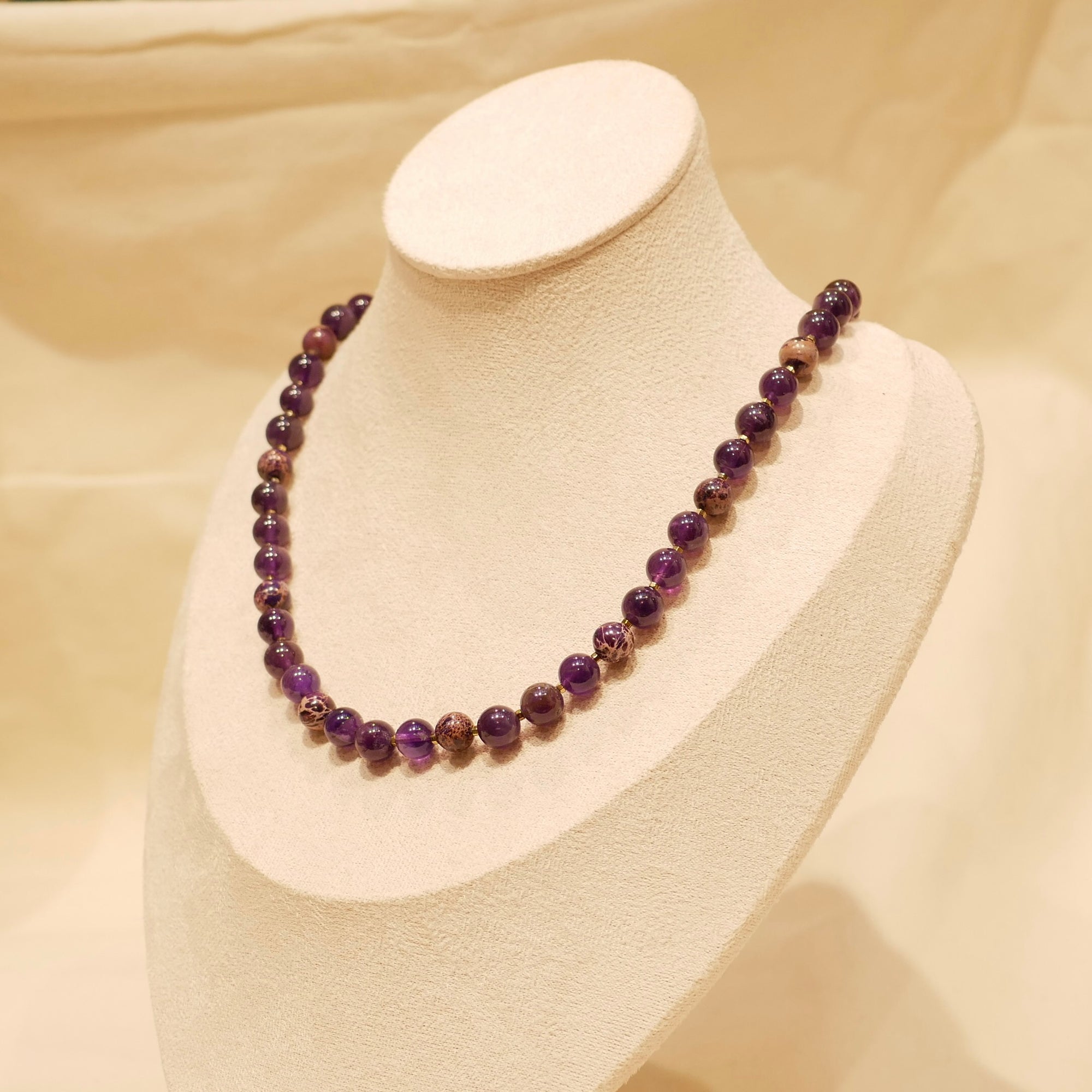 Collier Moon - Améthyste & Jaspe impériale