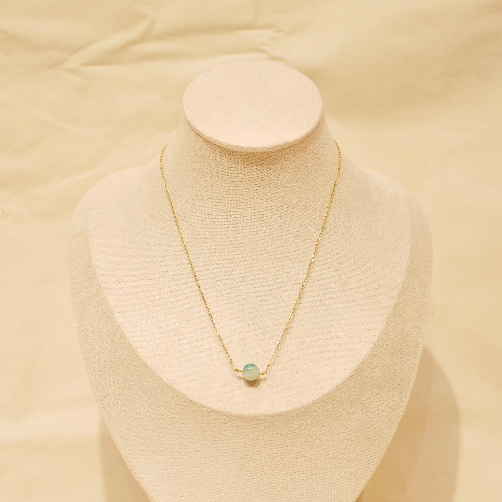 Collier Capucine – Agate bleu