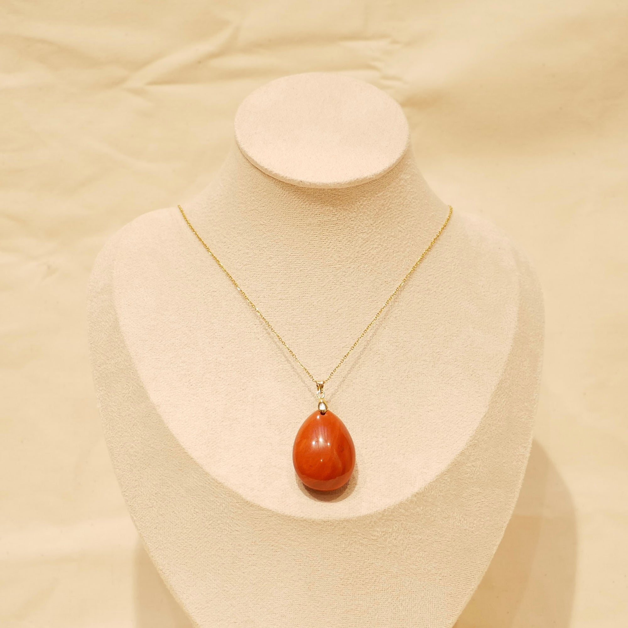 Collier Camélia - Jaspe rouge