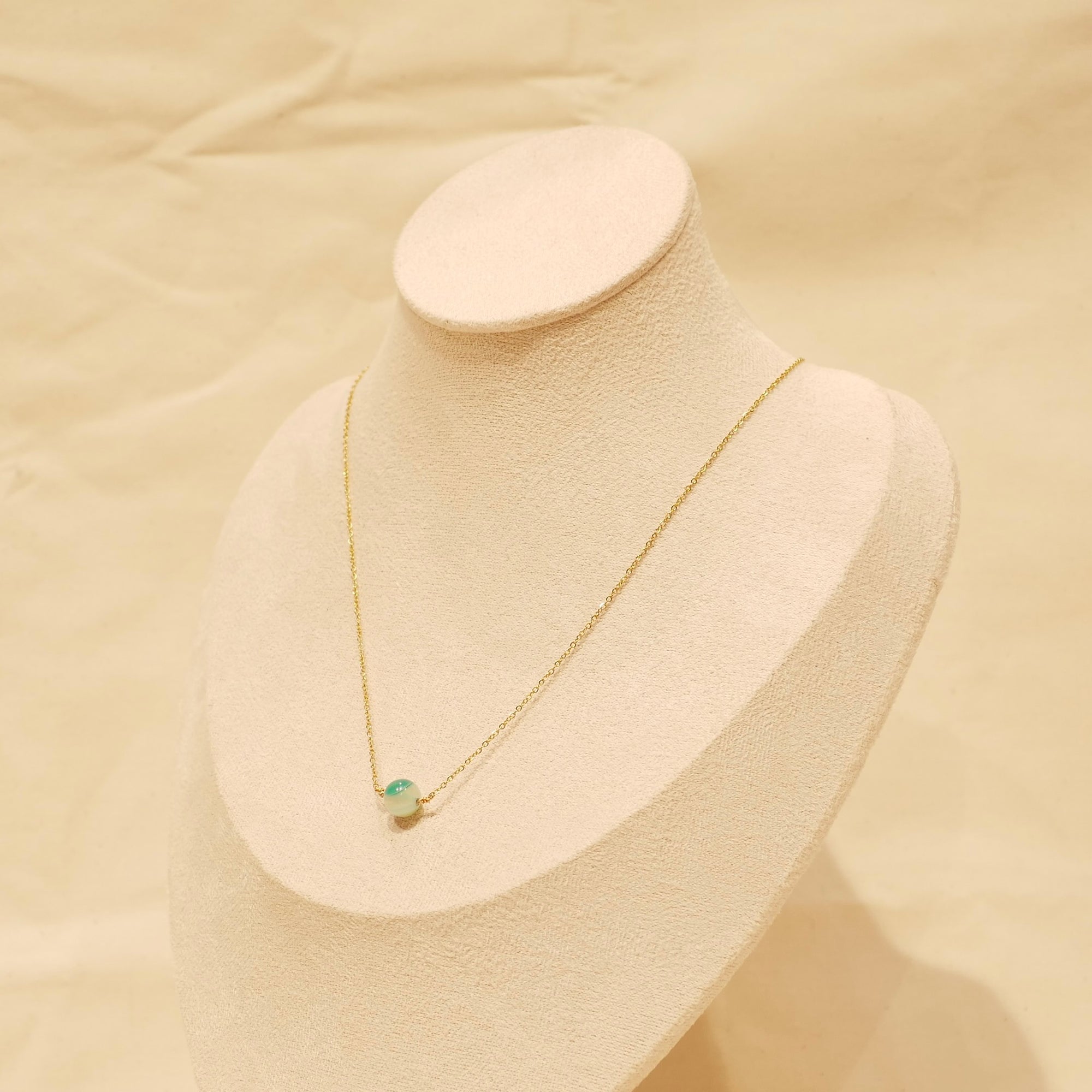 Collier Capucine – Agate bleu