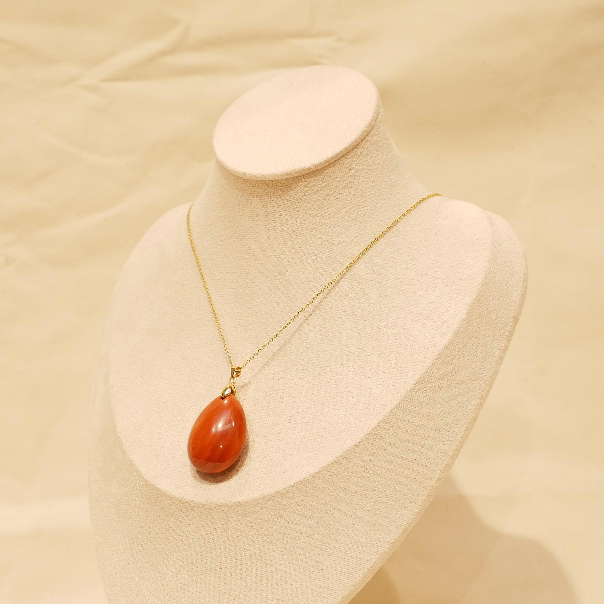 Collier Camélia - Jaspe rouge