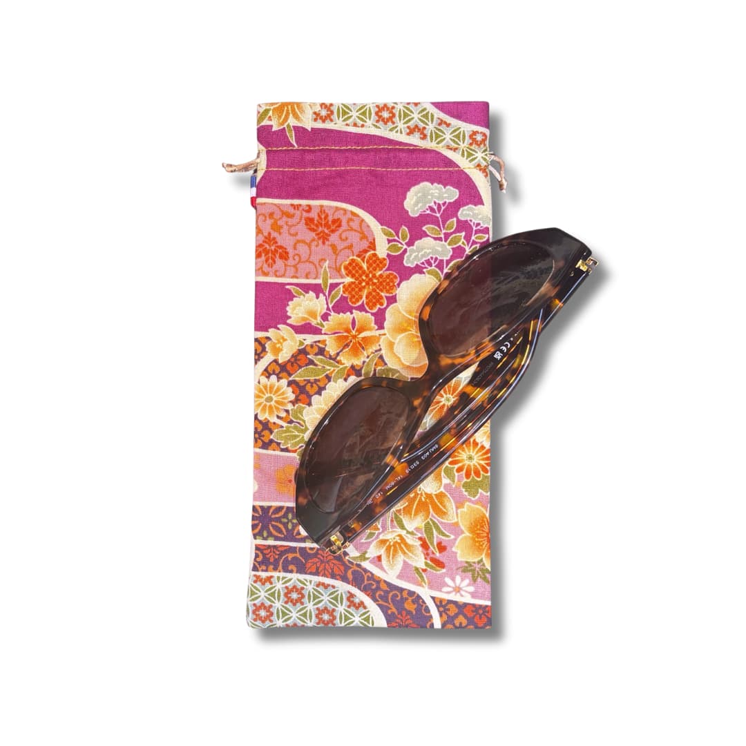 Etuis à lunettes en tissu japonais - Fleur