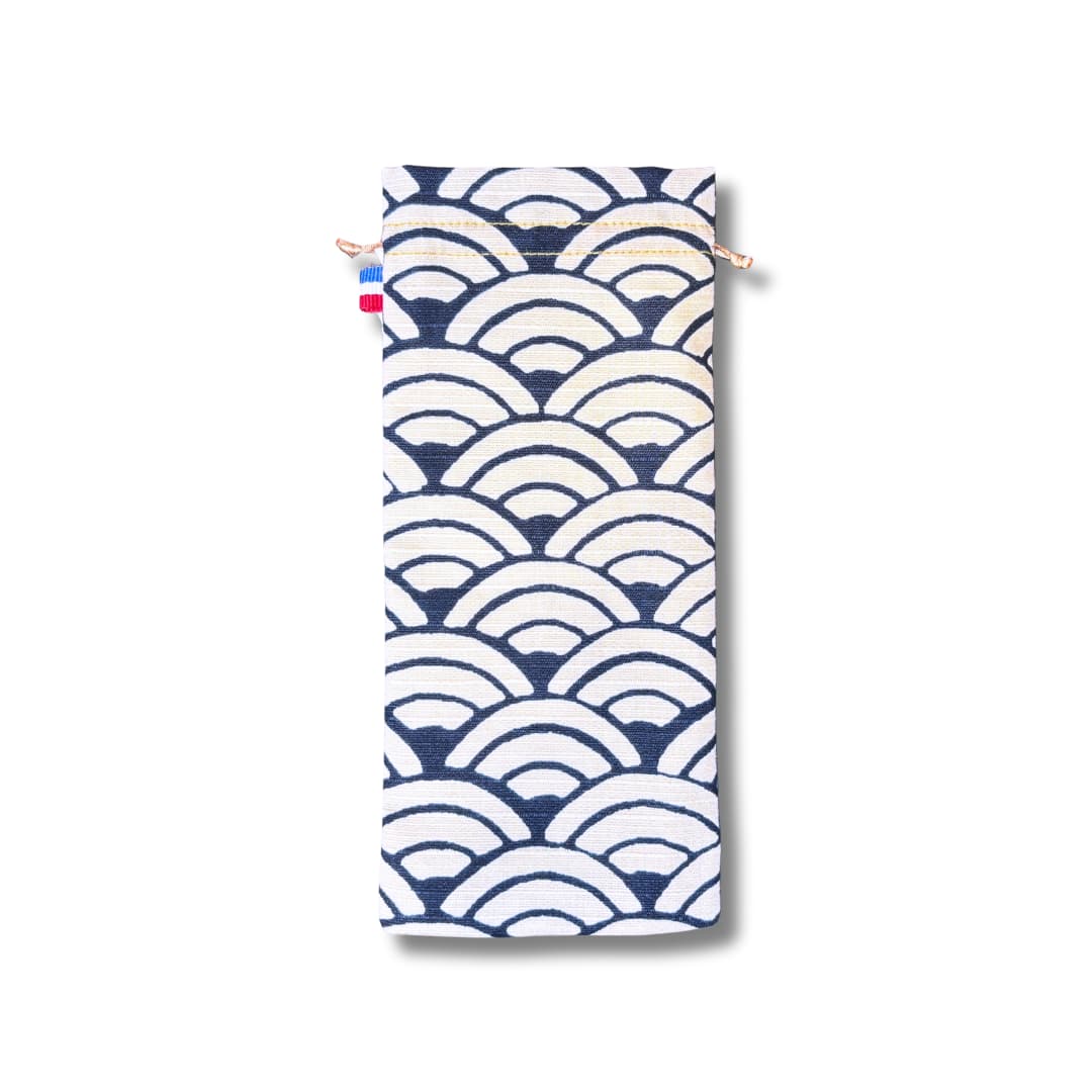 Étuis à lunettes en tissu japonais - bleu