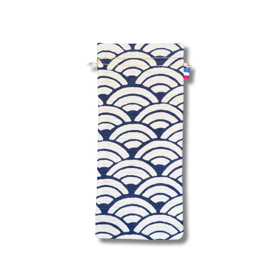 Étuis à lunettes en tissu japonais - bleu