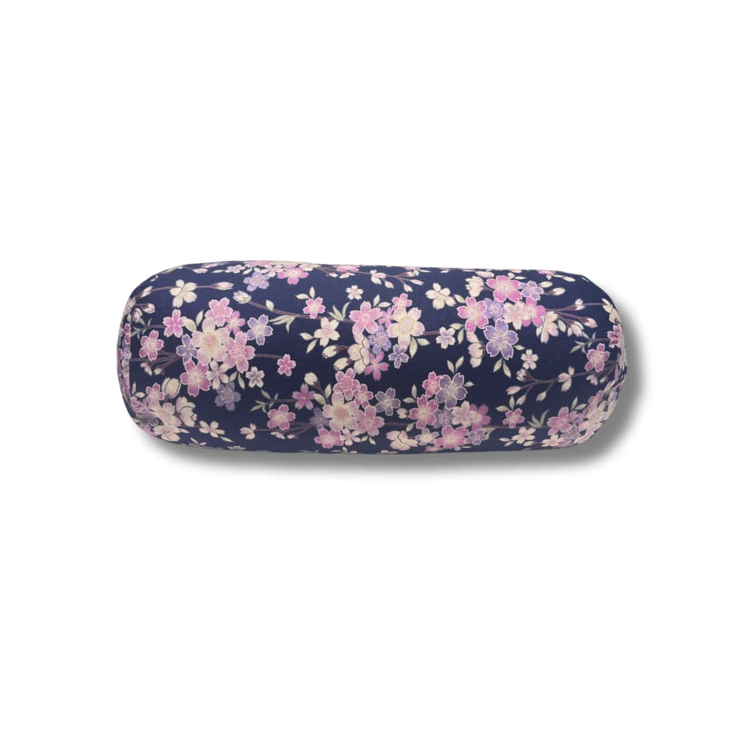 Repose-tête motif sakura bleu en tissu japonais