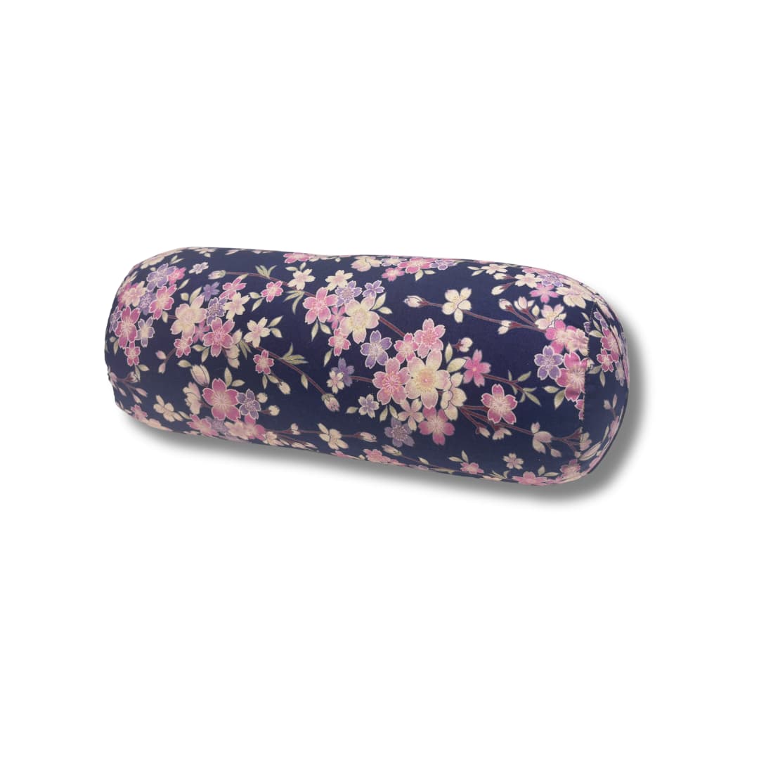 Repose-tête motif sakura bleu en tissu japonais