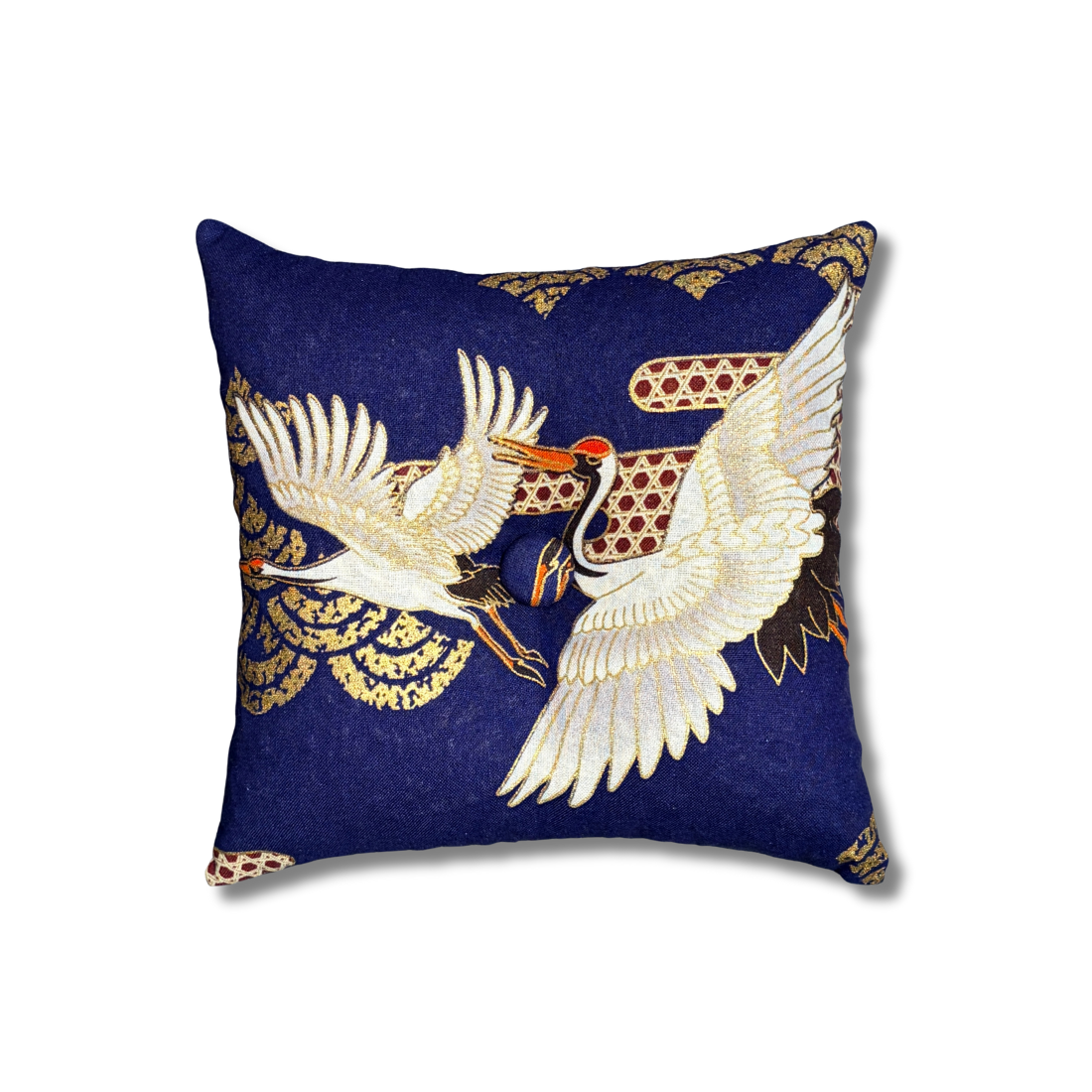 Coussin pour bol chantant M - Grue vague bleu