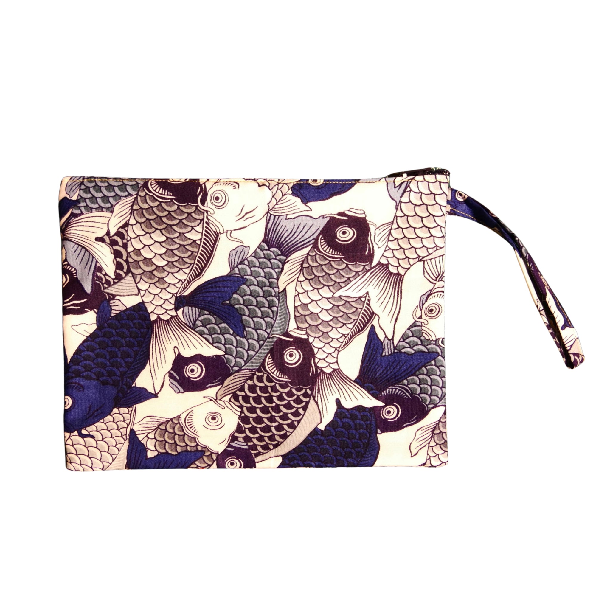 Pochette en tissu japonais - Sakana Bleu