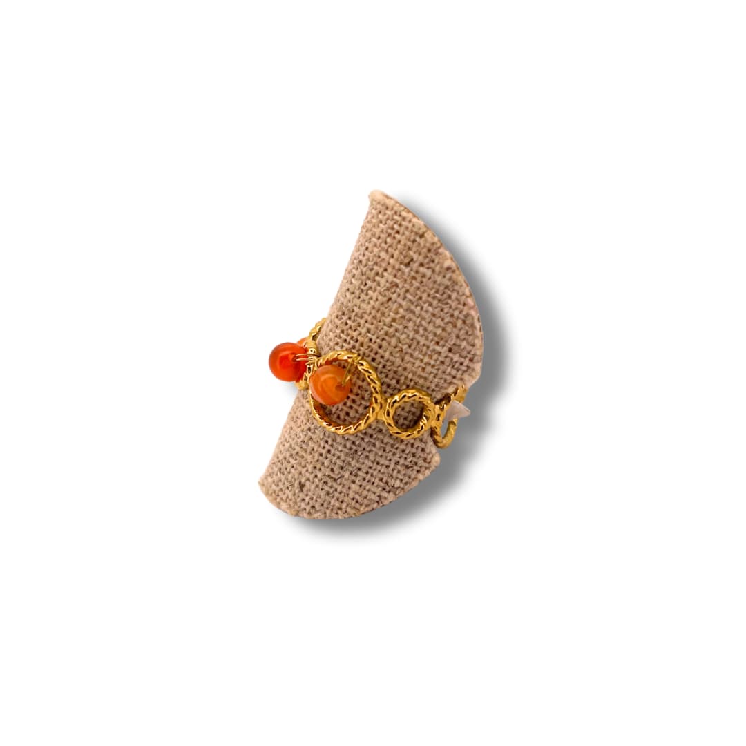 Bague en acier inoxydable - orange