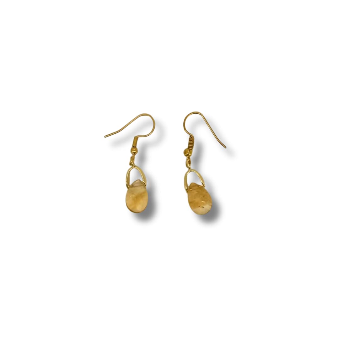 Boucles d'oreilles Marguerite - Pierre rose