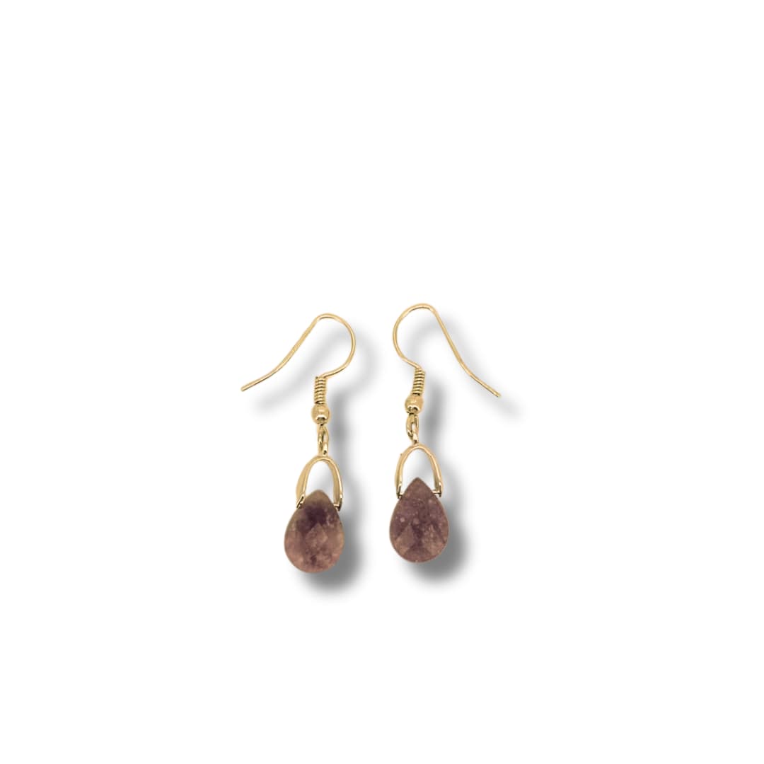 Boucles d'oreilles Marguerite - Pierre violette