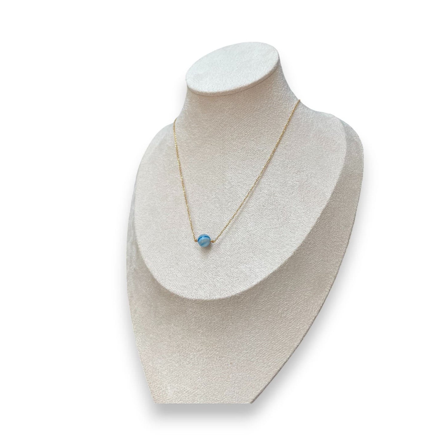 Collier Capucine – Agate bleu