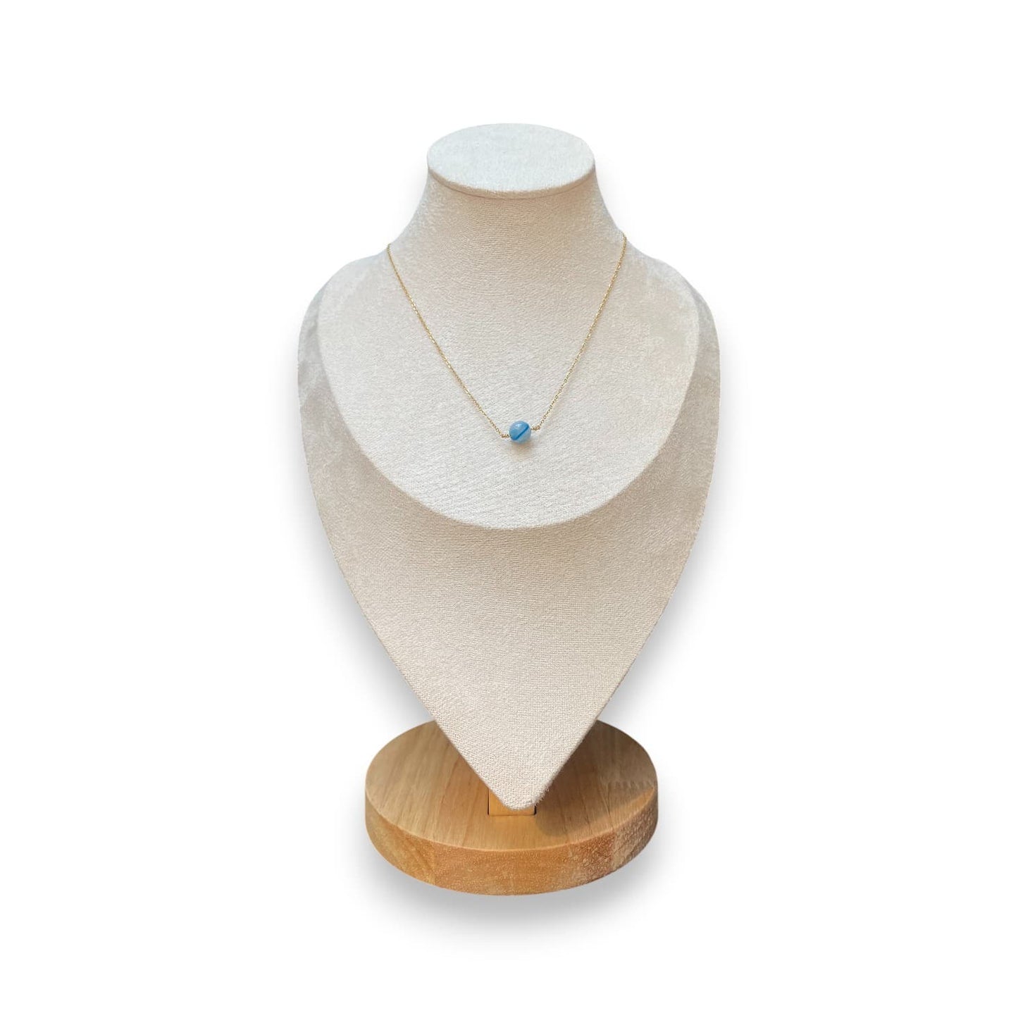 Collier Capucine – Agate bleu