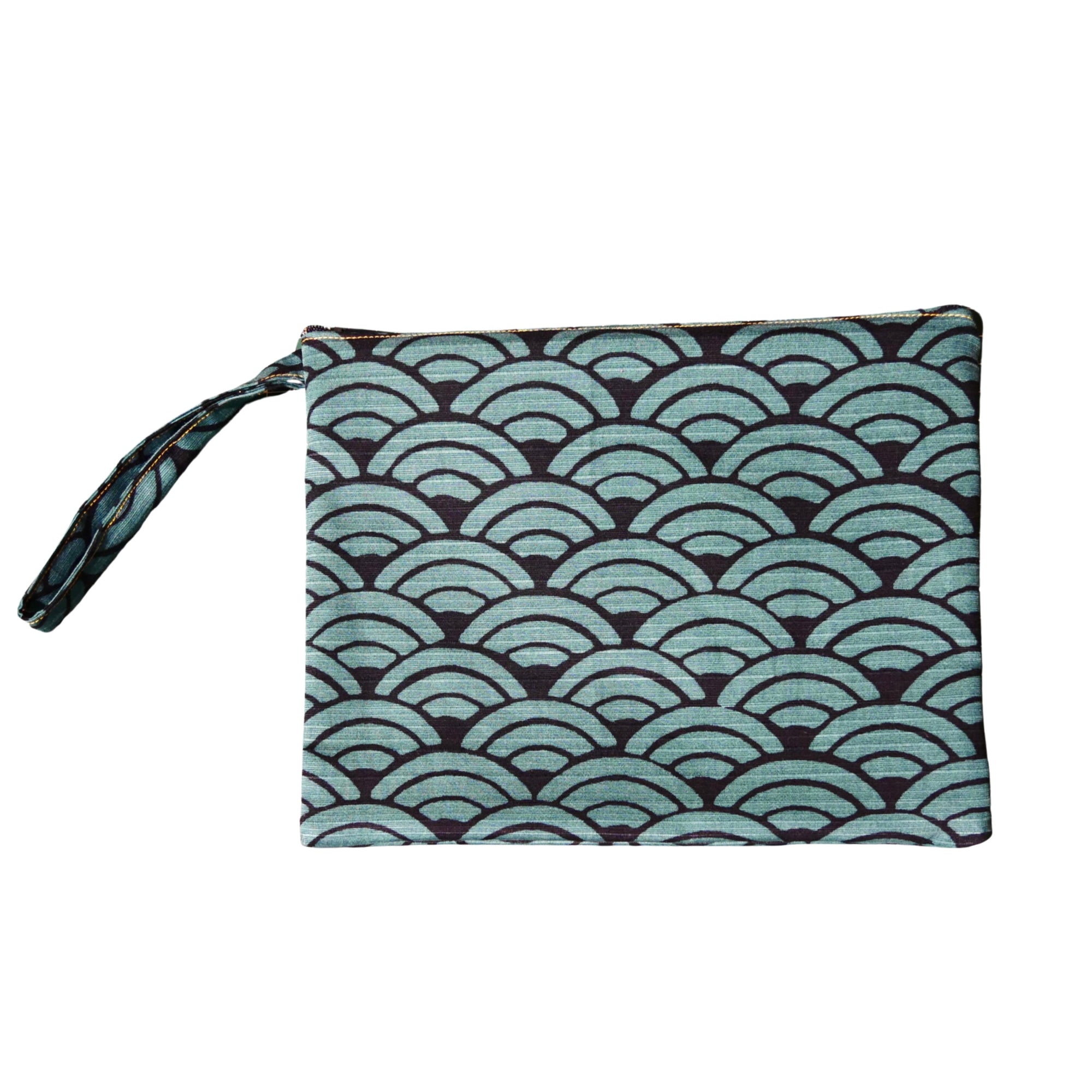 Pochette en tissu japonais - Vague Turquoise