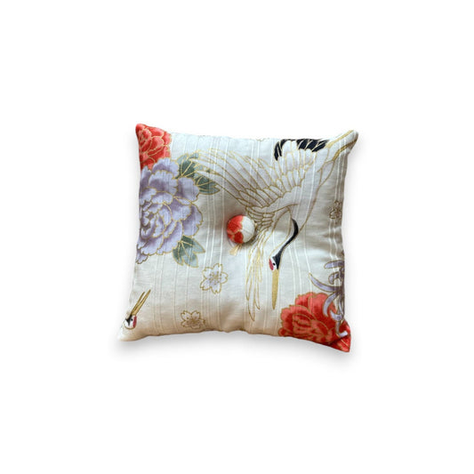 Coussin pour bol chantant – Oiseau majestueux en tissu japonais