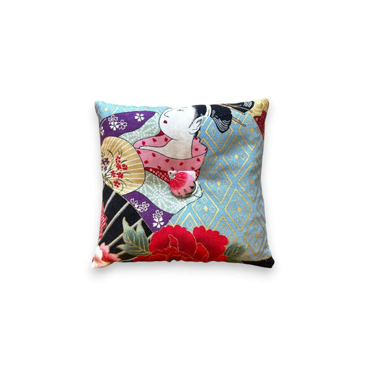 Coussin pour bol chantant – Motif japonais en tissu traditionnel
