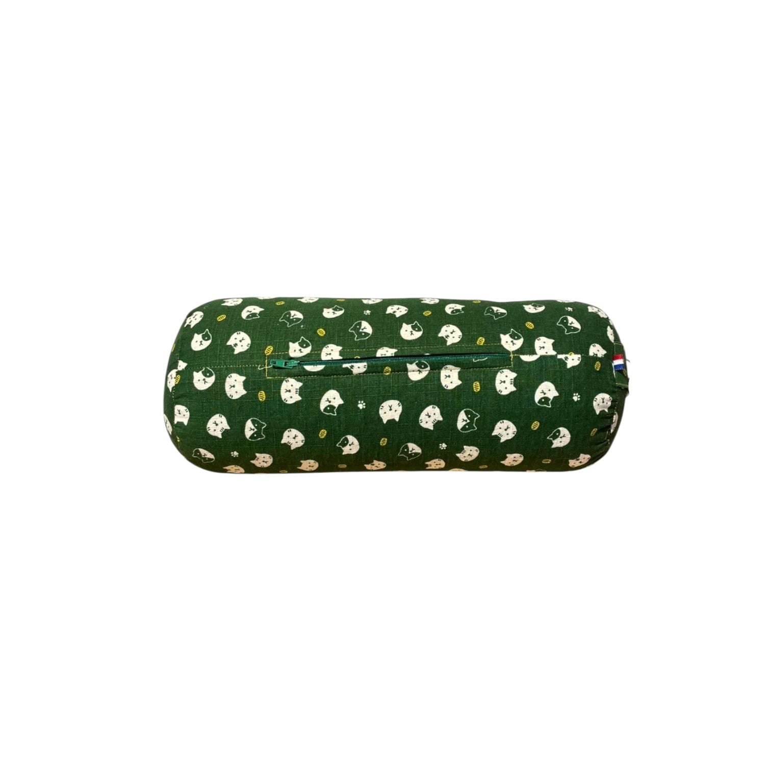 Repose-tête motif chat vert en tissu japonais