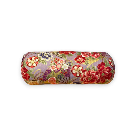 Repose-tête motif violet fleuri en tissu japonais