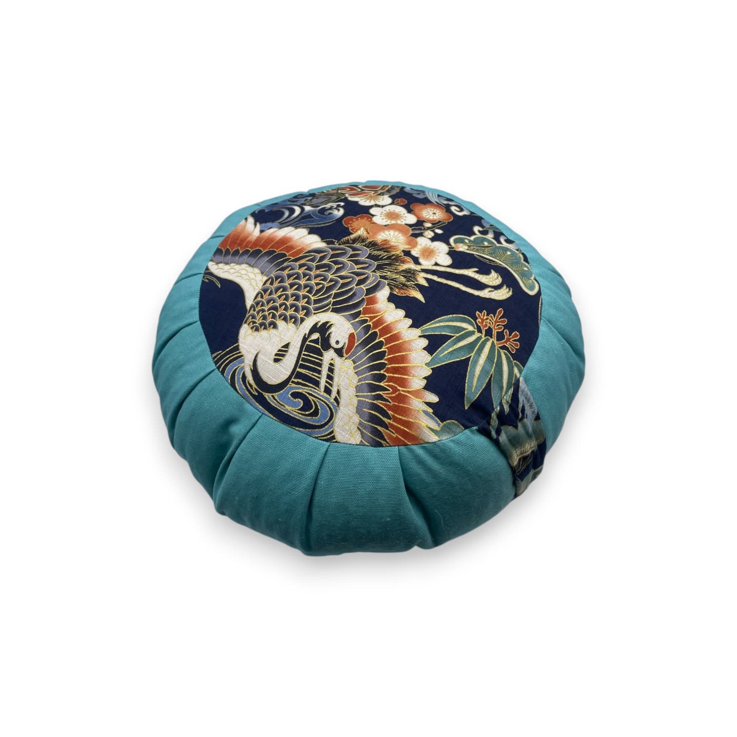 Zafu de méditation bleu en tissu japonais