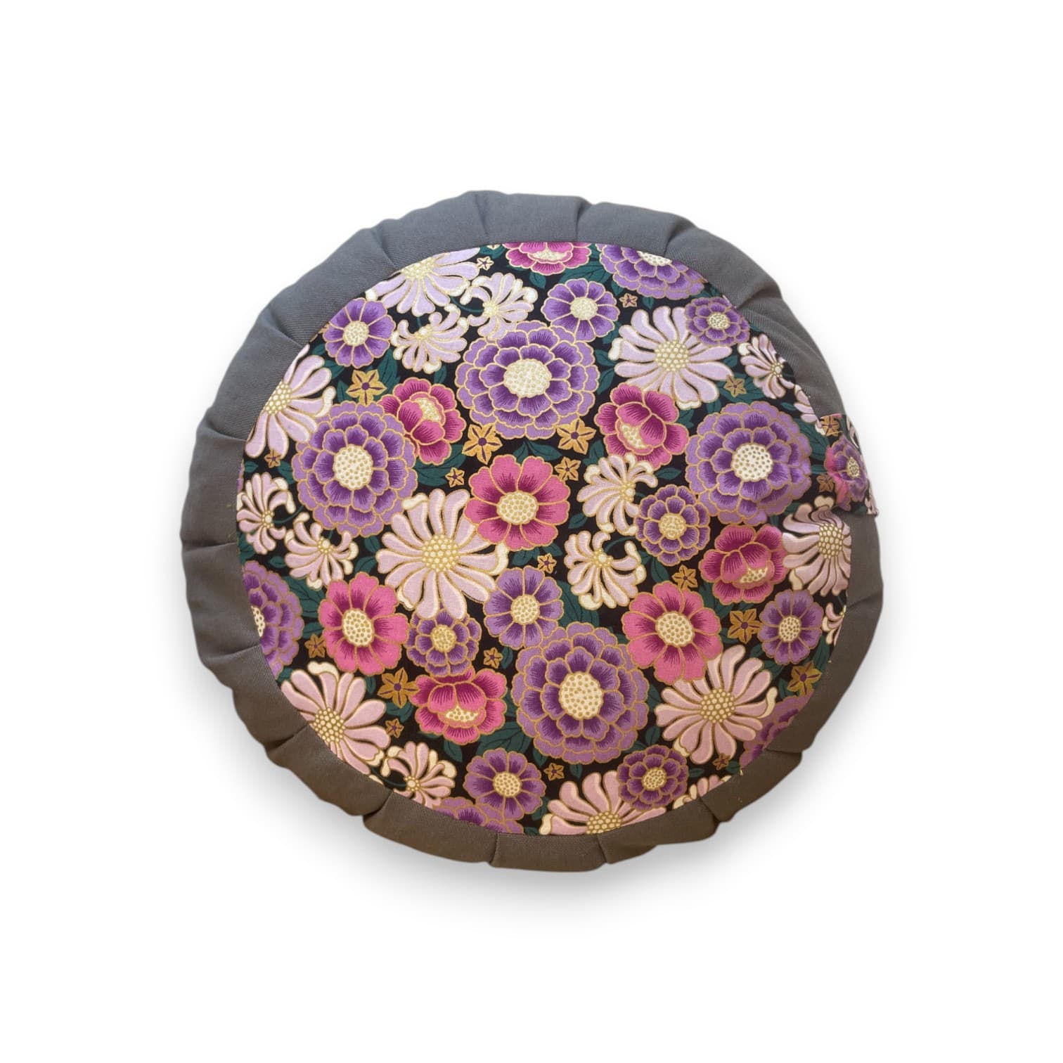 Zafu de méditation gris en tissu japonais