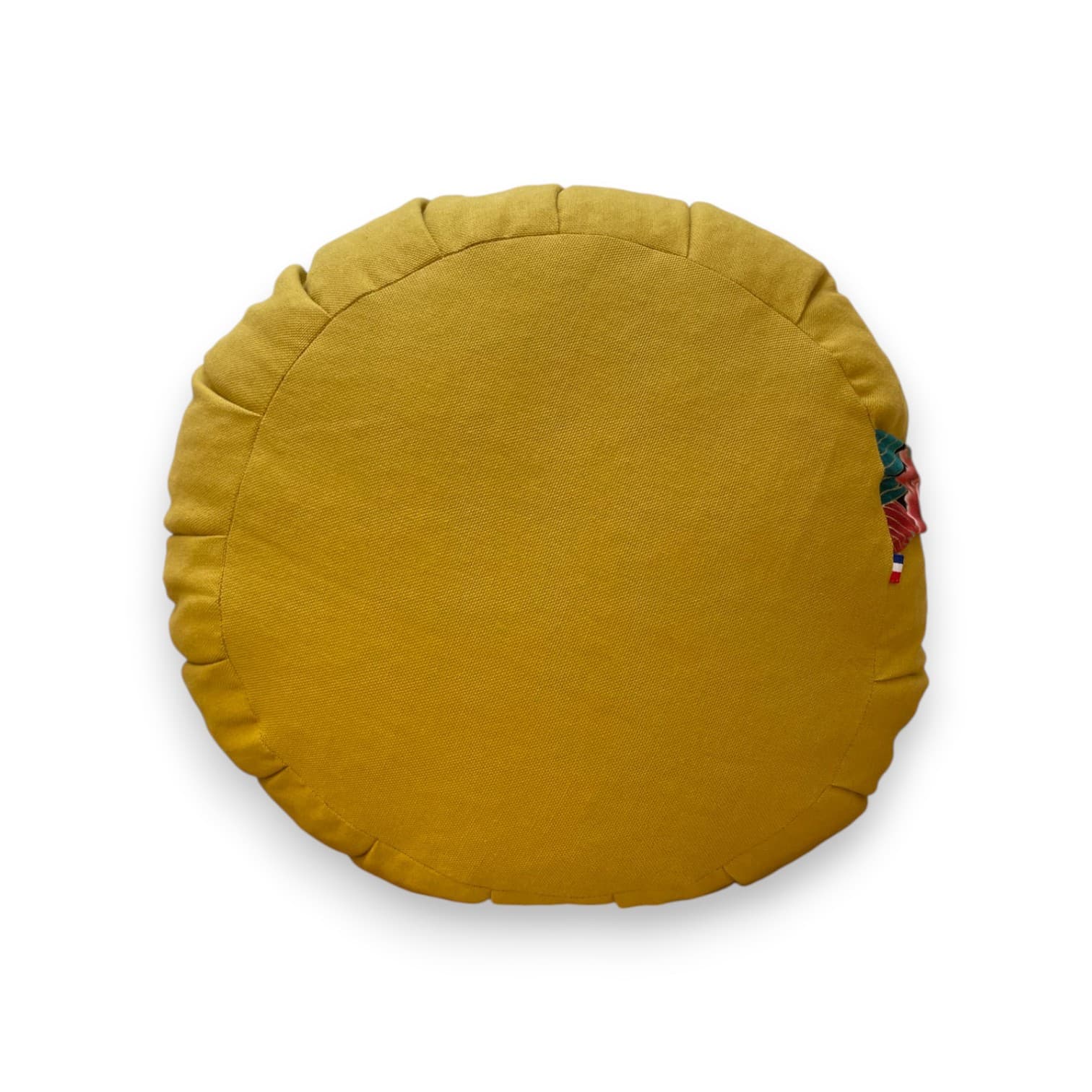 Zafu de méditation jaune en tissu japonais