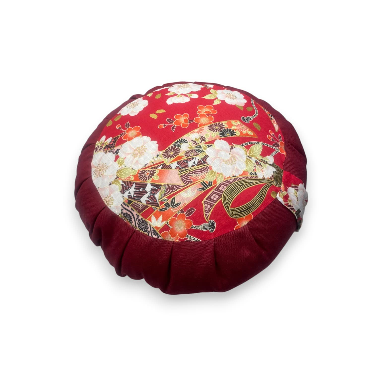 Zafu de méditation rouge en tissu japonais