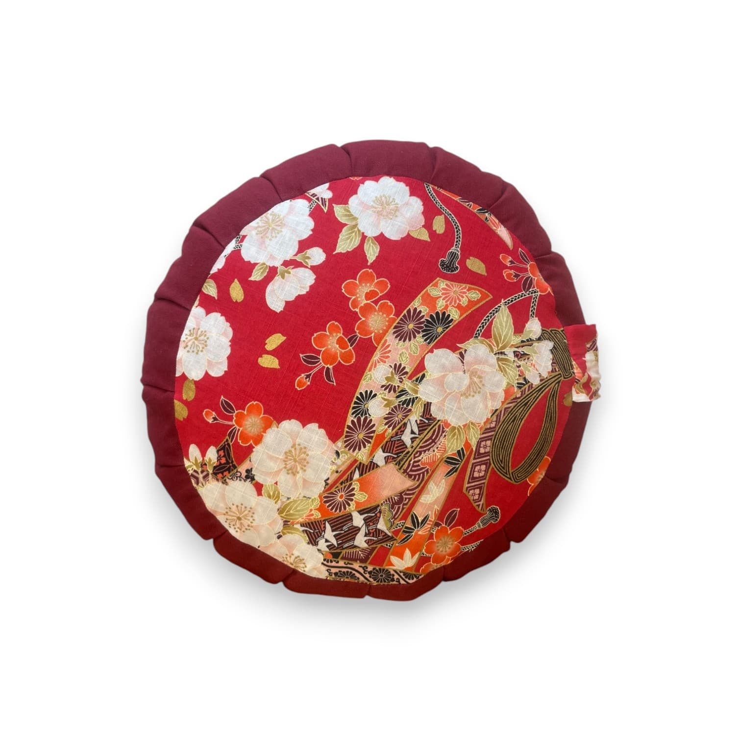 Zafu de méditation rouge en tissu japonais