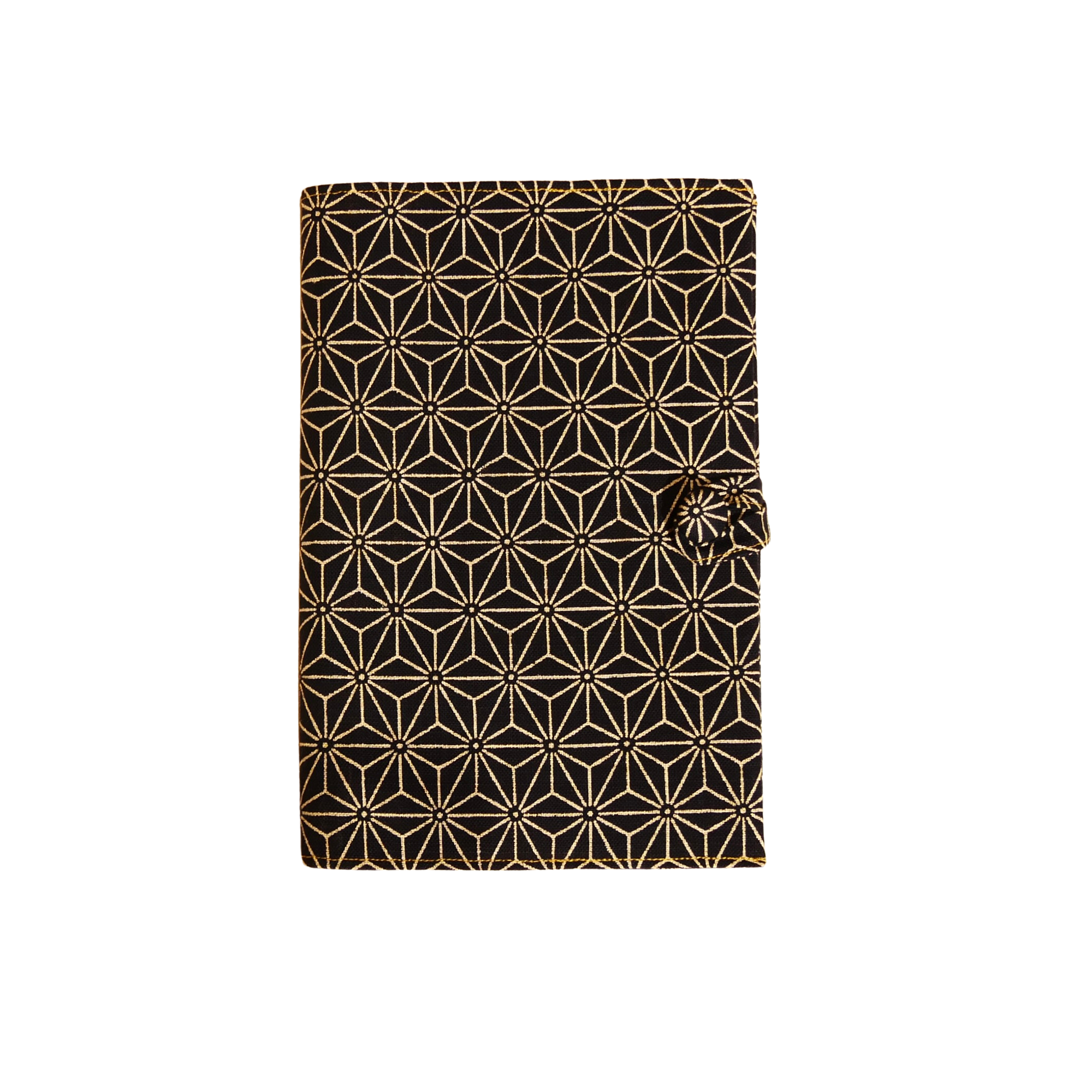 Couvre-livre en tissu japonais - Asanoha bleu