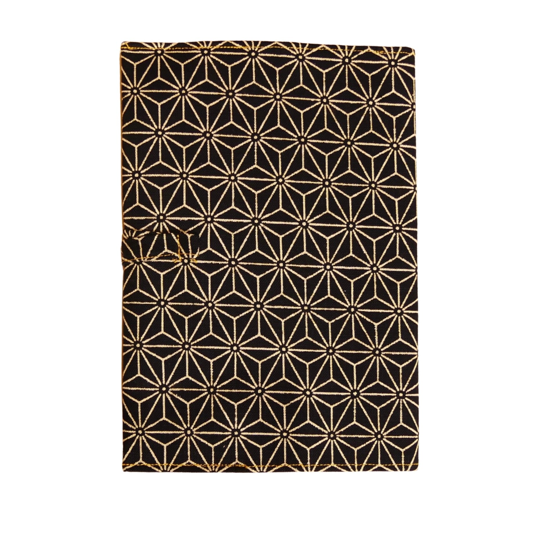 Couvre-livre en tissu japonais - Asanoha bleu